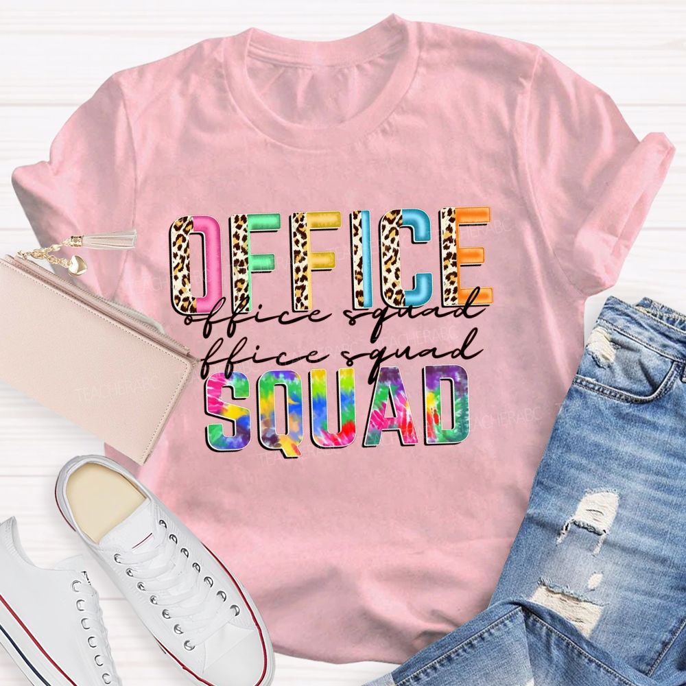 Leopard And Tie‑Dye Office Squad T-shirt
