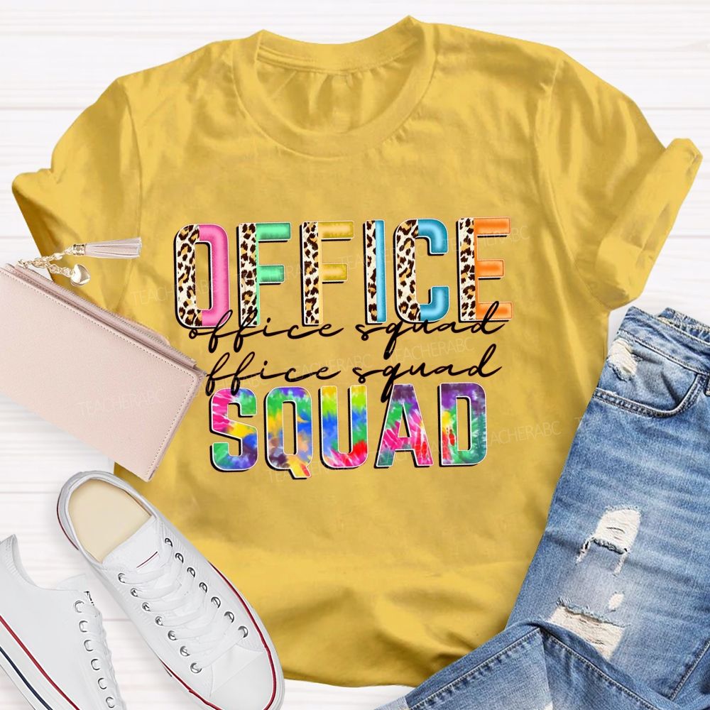 Leopard And Tie‑Dye Office Squad T-shirt