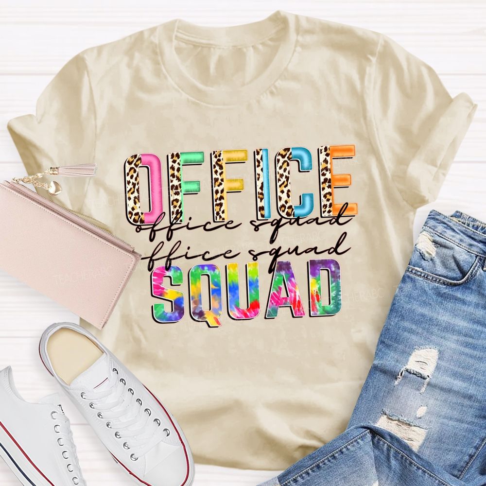 Leopard And Tie‑Dye Office Squad T-shirt