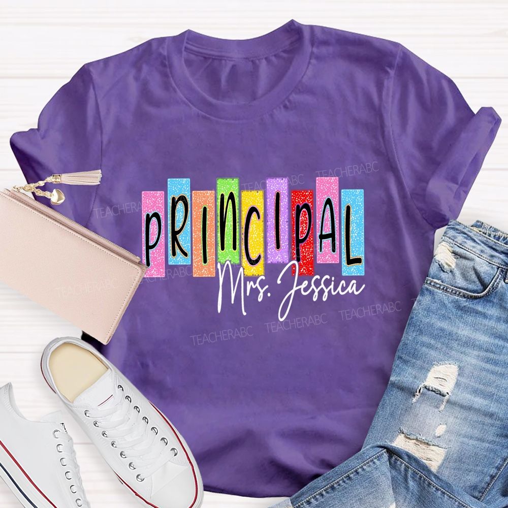 Personalized Name School Principal Teacher T-Shirt