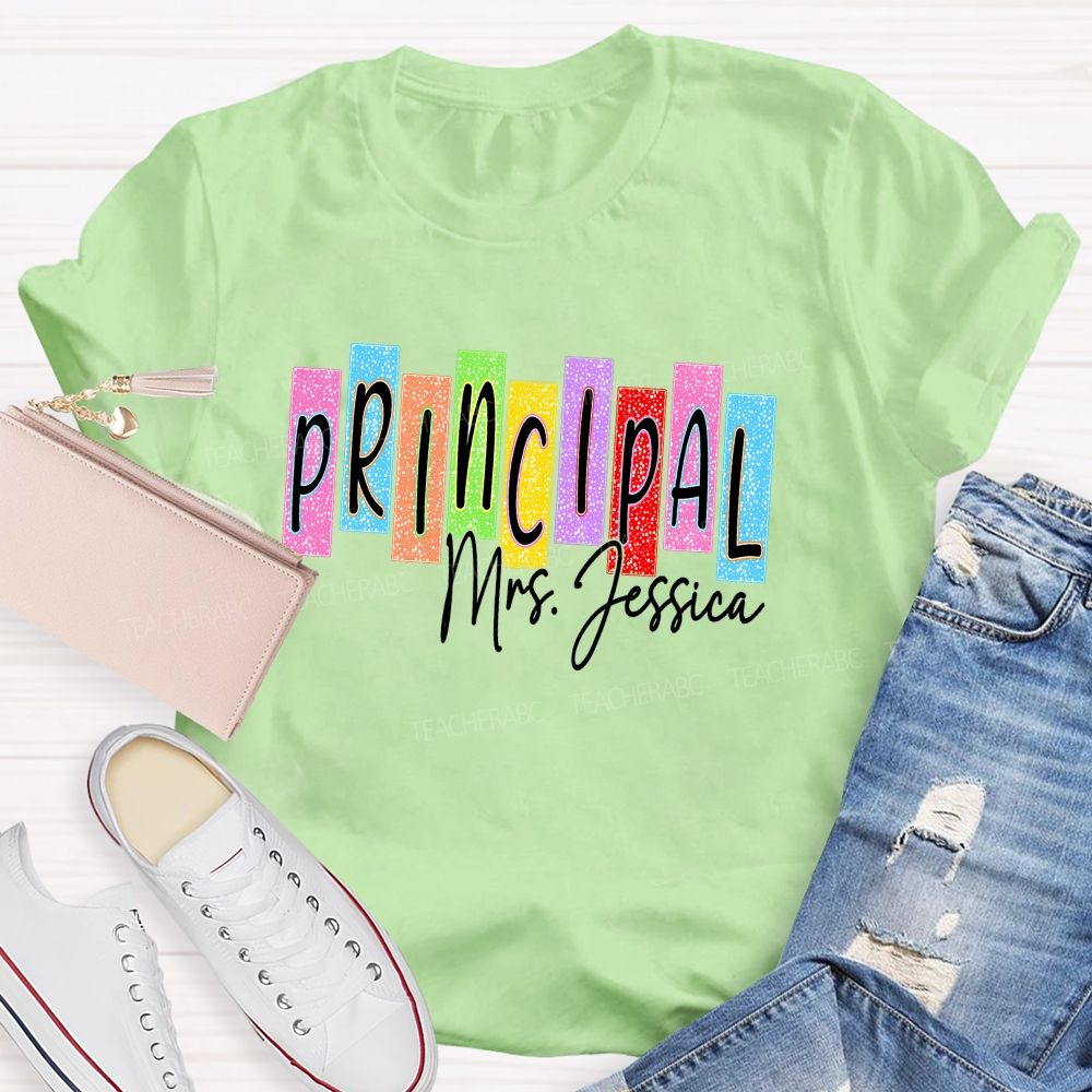 Personalized Name School Principal Teacher T-Shirt