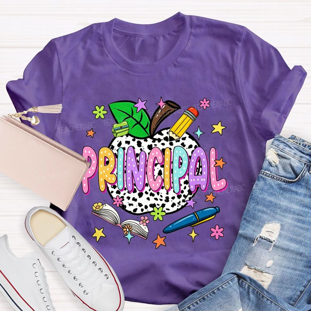 Apple Principal Cute Principal School Life T-shirt
