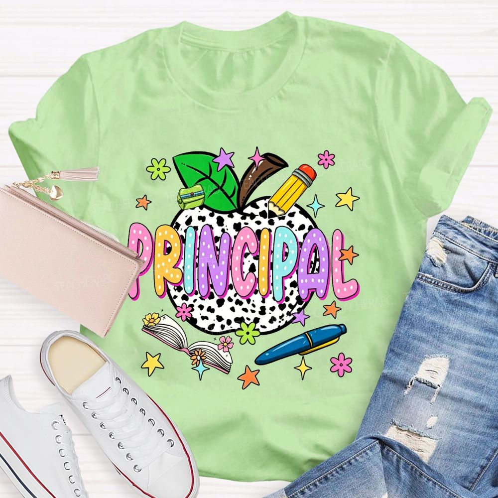 Apple Principal Cute Principal School Life T-shirt