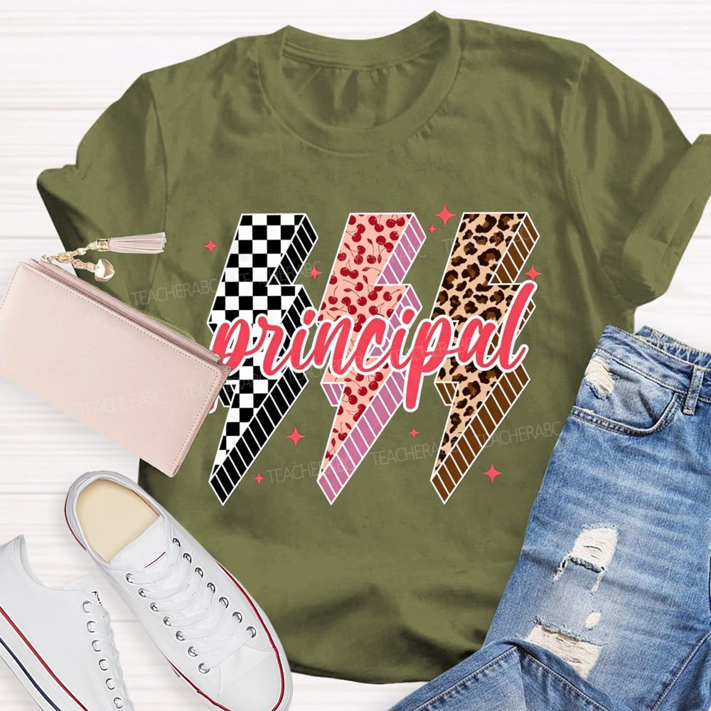 Leopard Cherry Checker Principal T-shirt