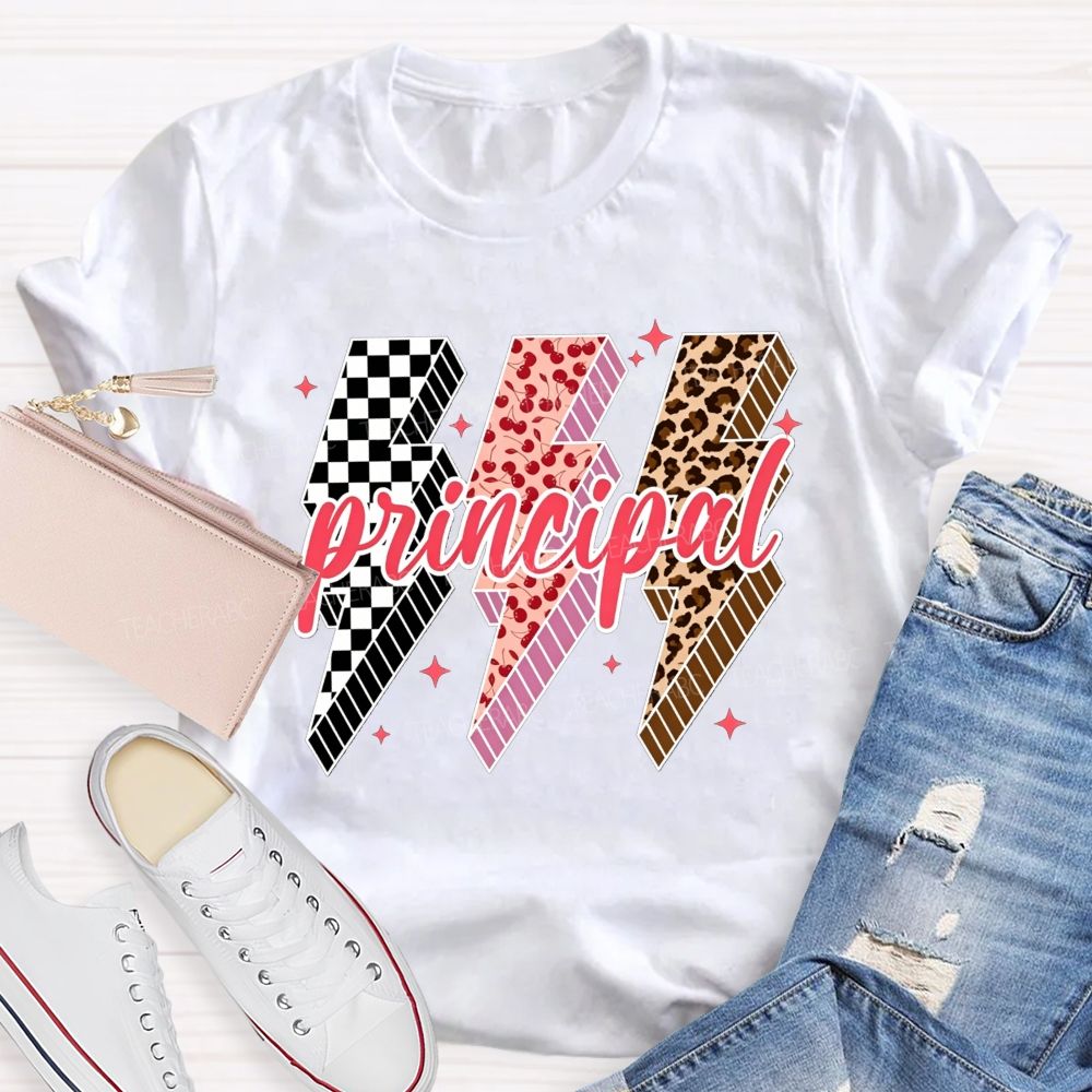 Leopard Cherry Checker Principal T-shirt