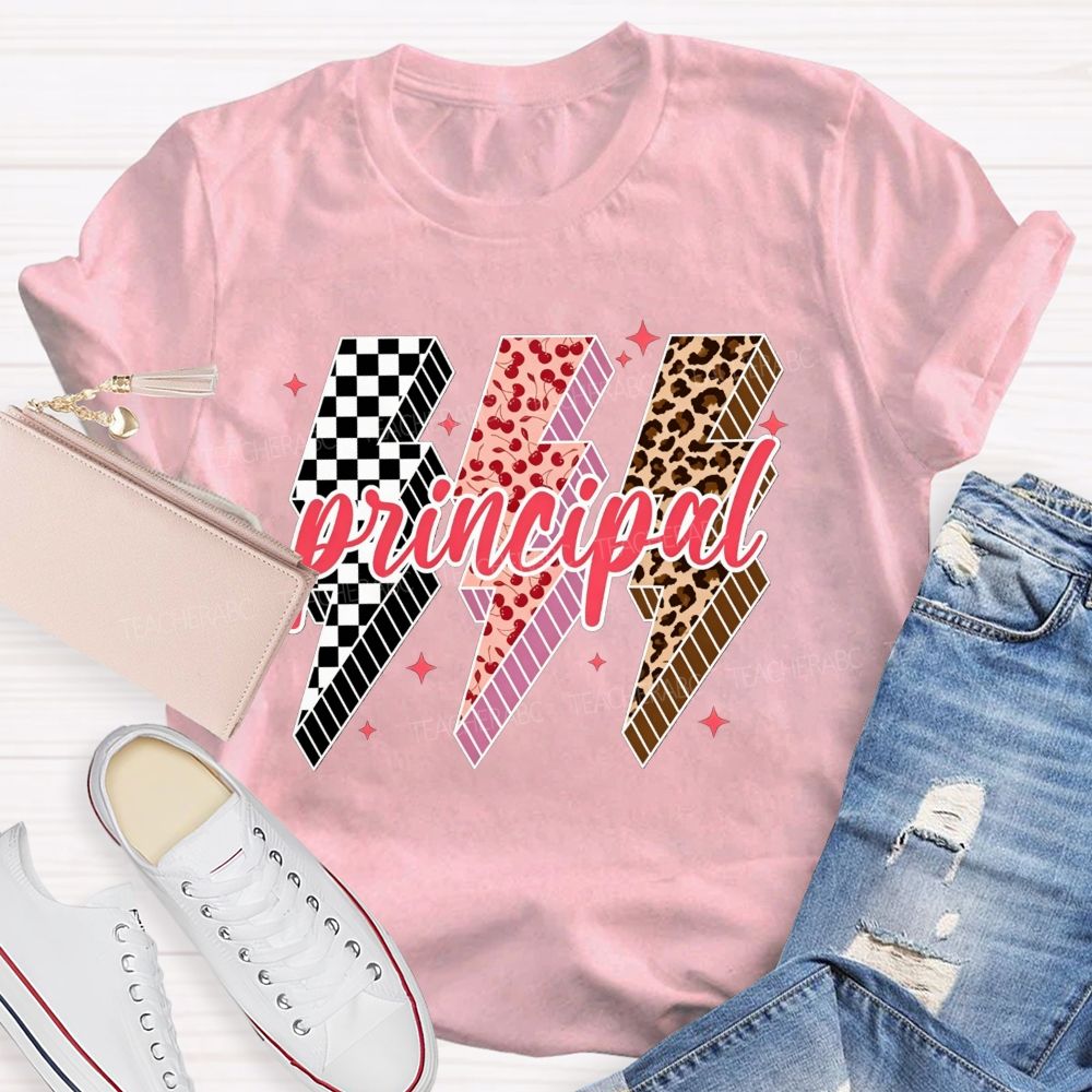 Leopard Cherry Checker Principal T-shirt