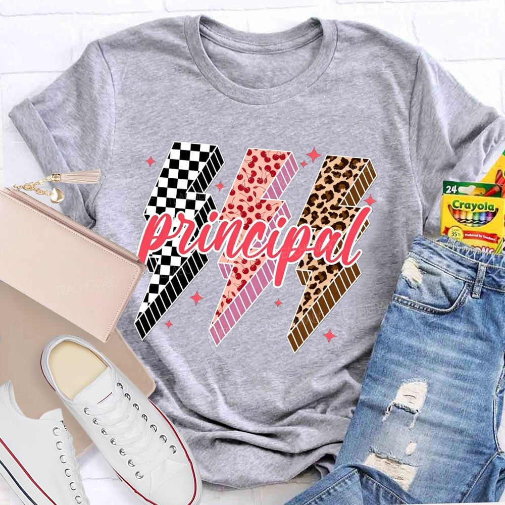 Leopard Cherry Checker Principal T-shirt