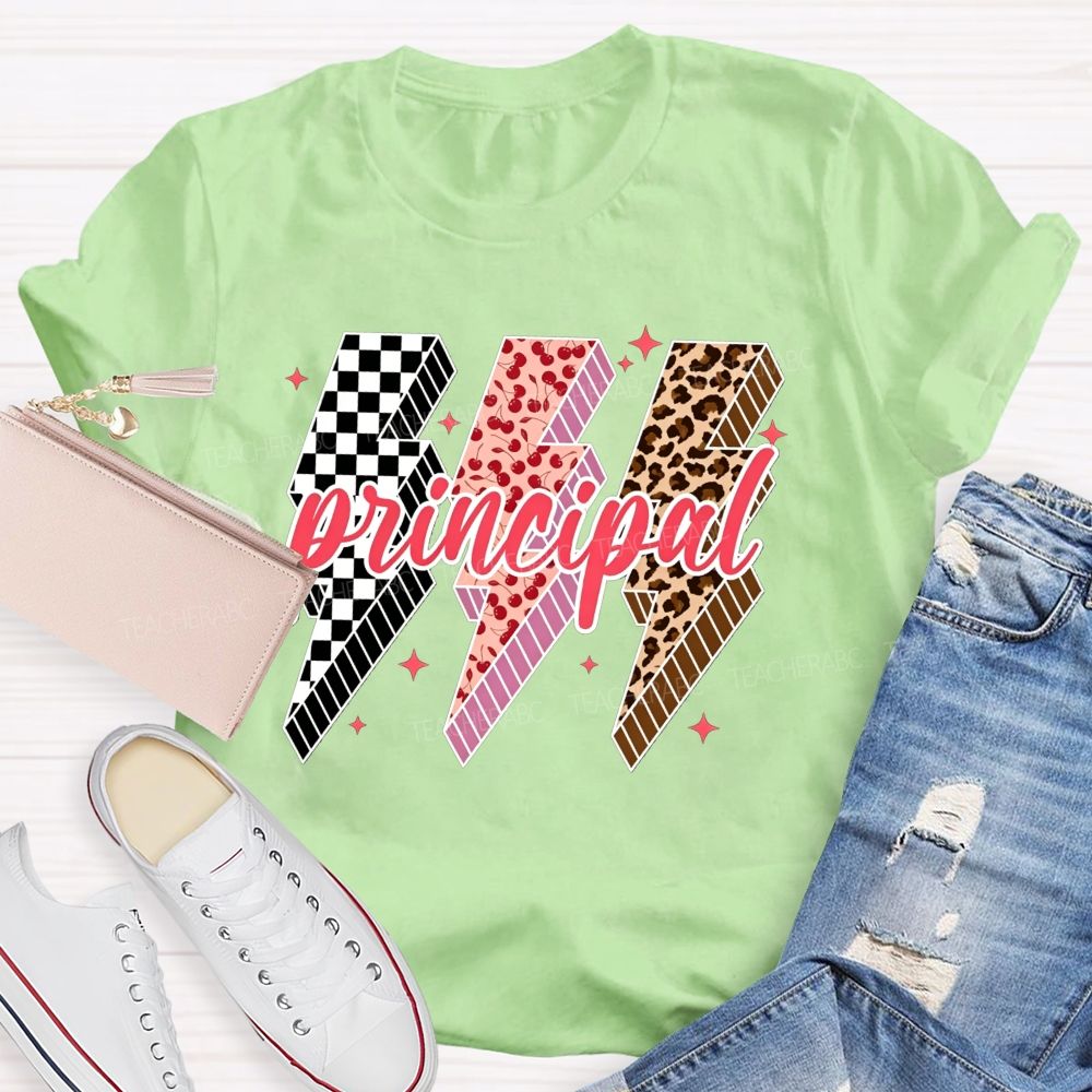 Leopard Cherry Checker Principal T-shirt
