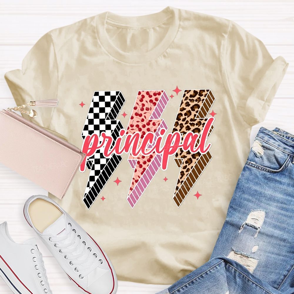Leopard Cherry Checker Principal T-shirt