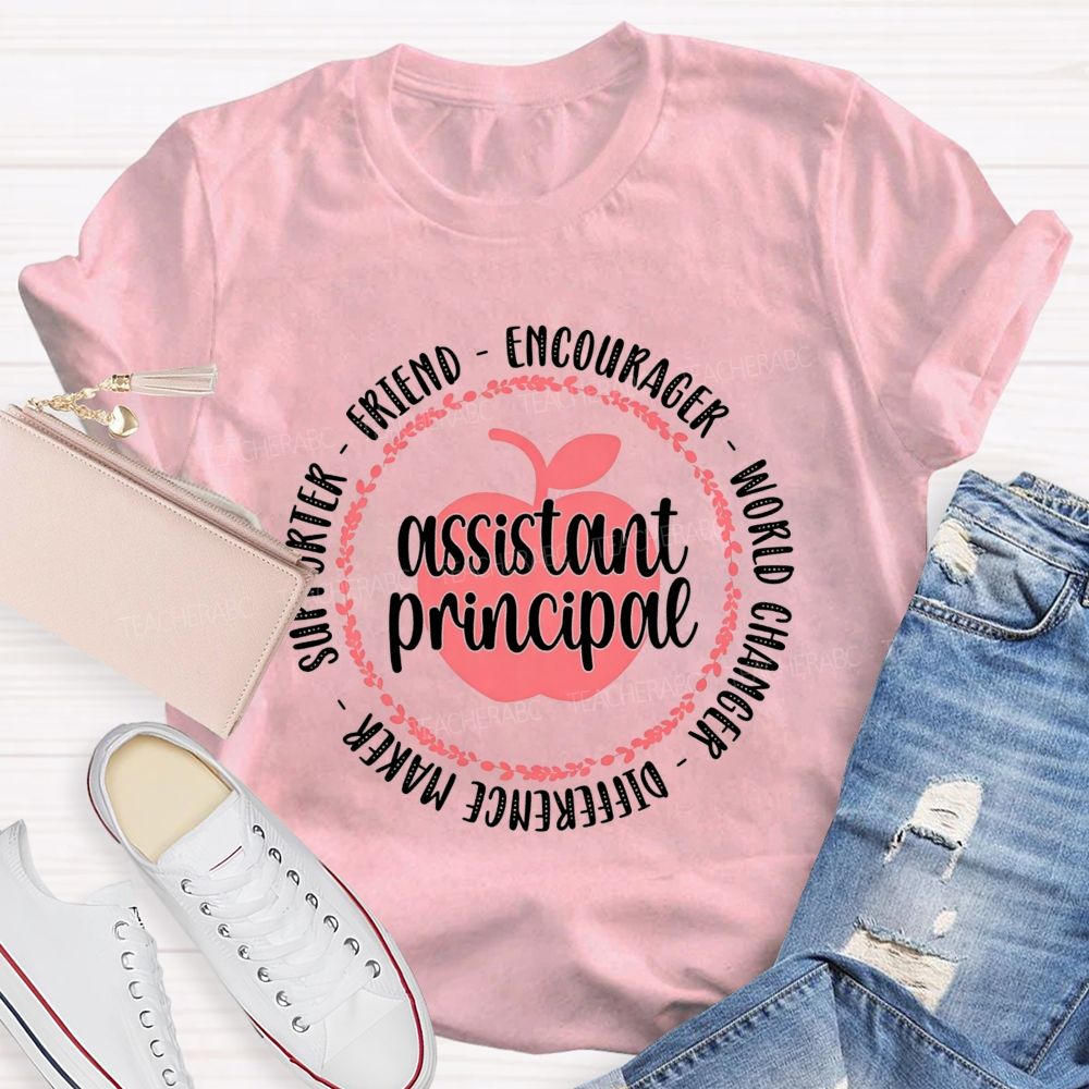 Apple Wreath Assistant Principal Difference Maker T-shirt