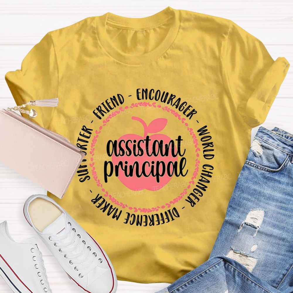 Apple Wreath Assistant Principal Difference Maker T-shirt