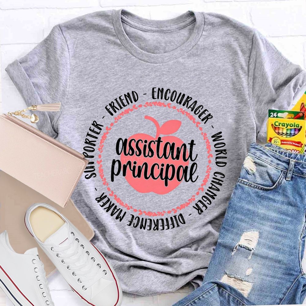 Apple Wreath Assistant Principal Difference Maker T-shirt
