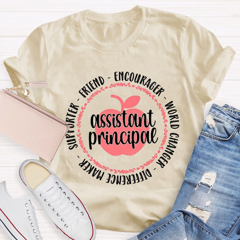 Apple Wreath Assistant Principal Difference Maker T-shirt