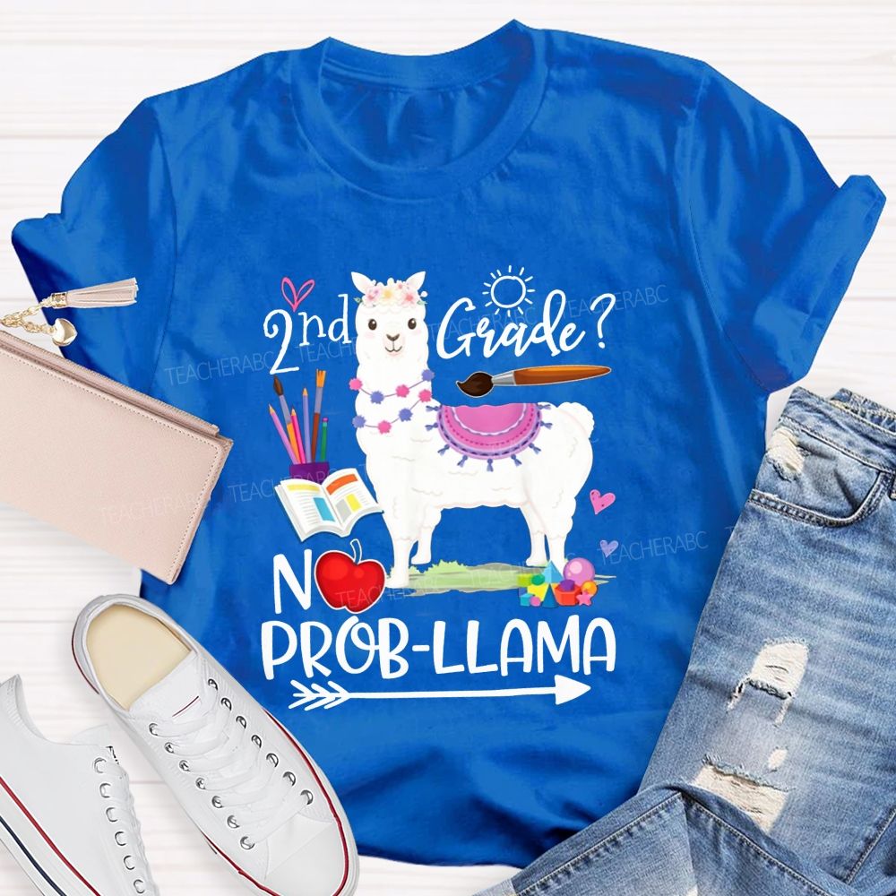 Personalized Grade 2nd Grade No Prob-Llama Teacher T-shirt