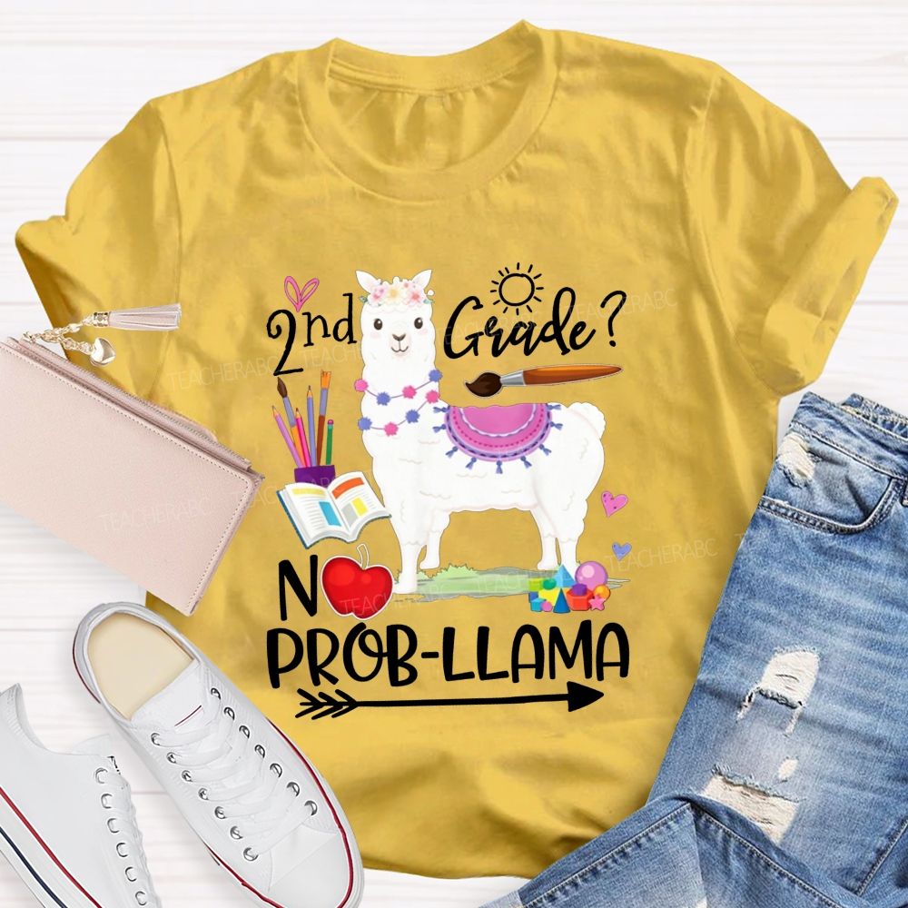 Personalized Grade 2nd Grade No Prob-Llama Teacher T-shirt