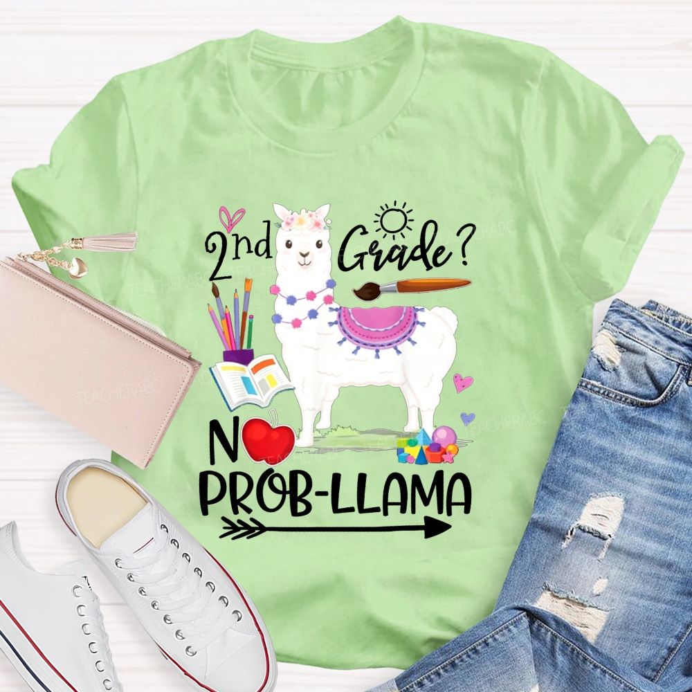 Personalized Grade 2nd Grade No Prob-Llama Teacher T-shirt