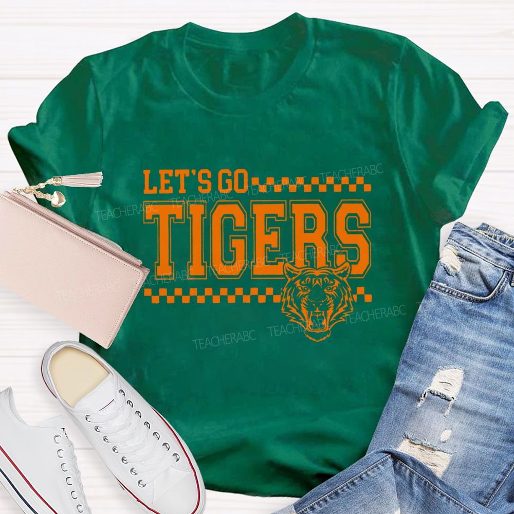 Personalized Mascot Let'S Go Tigers Game Day Teacher T-shirt