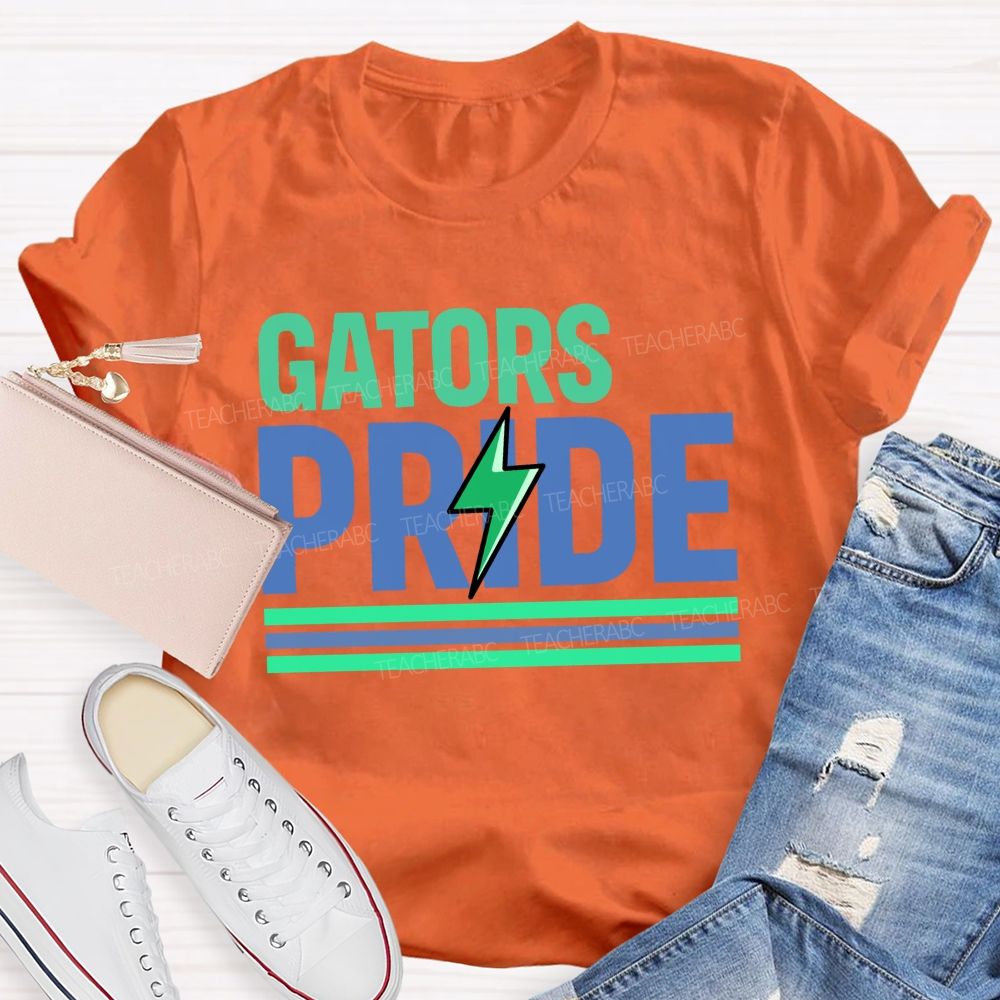 Personalized Mascot Gators Pride Lightning School Mascot T-shirt