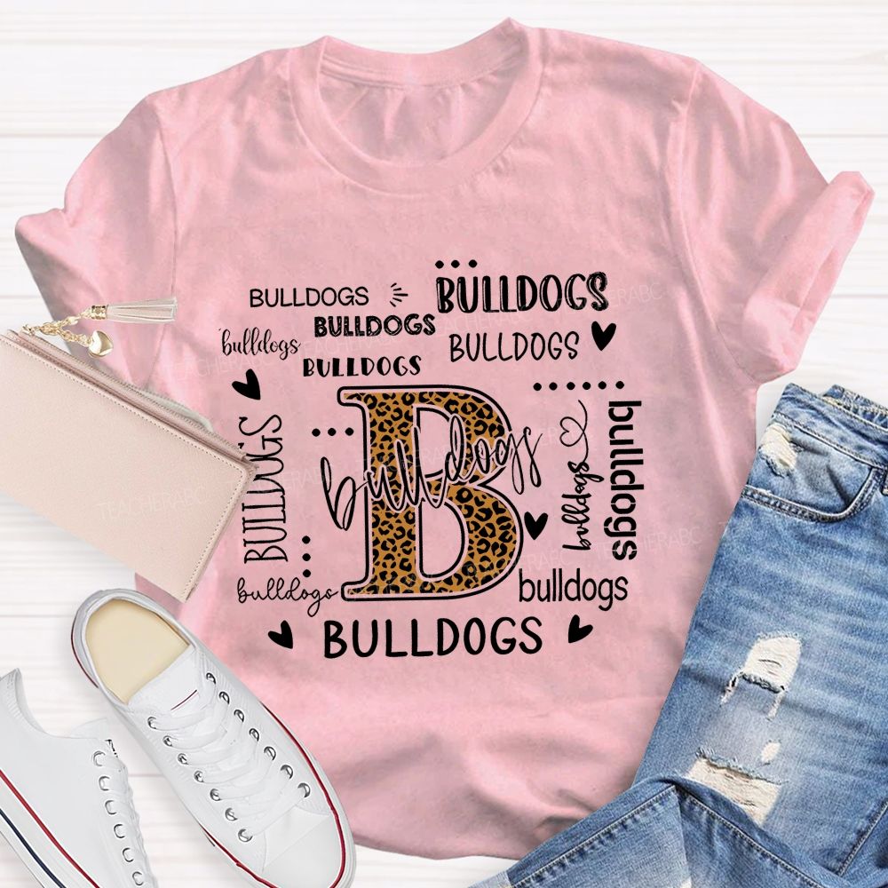 Personalized Mascot Leopard Bulldogs Team Pride Teacher T-shirt