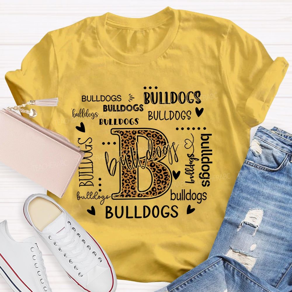 Personalized Mascot Leopard Bulldogs Team Pride Teacher T-shirt