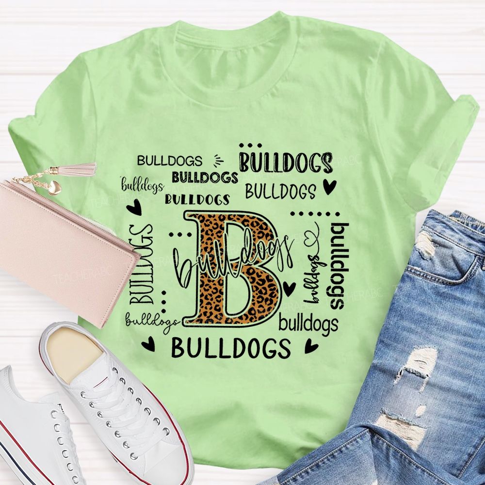 Personalized Mascot Leopard Bulldogs Team Pride Teacher T-shirt