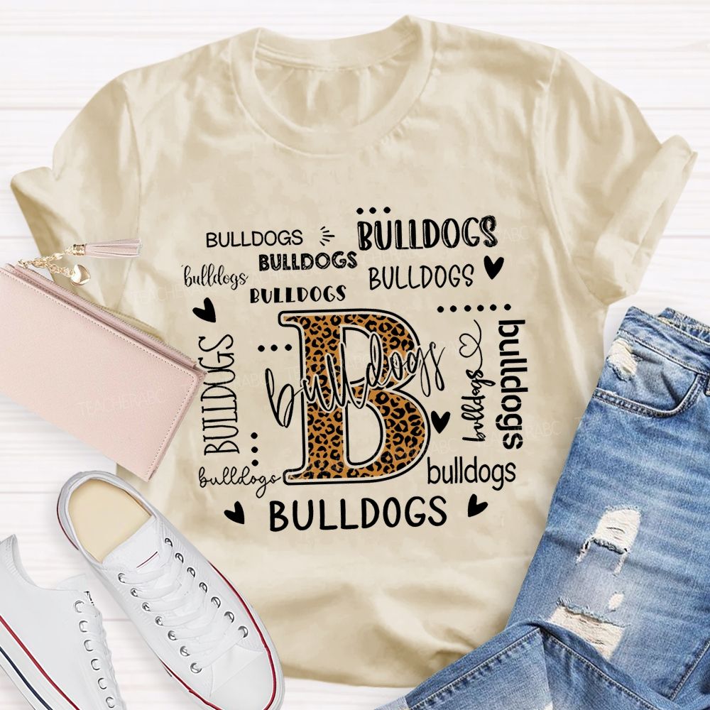 Personalized Mascot Leopard Bulldogs Team Pride Teacher T-shirt