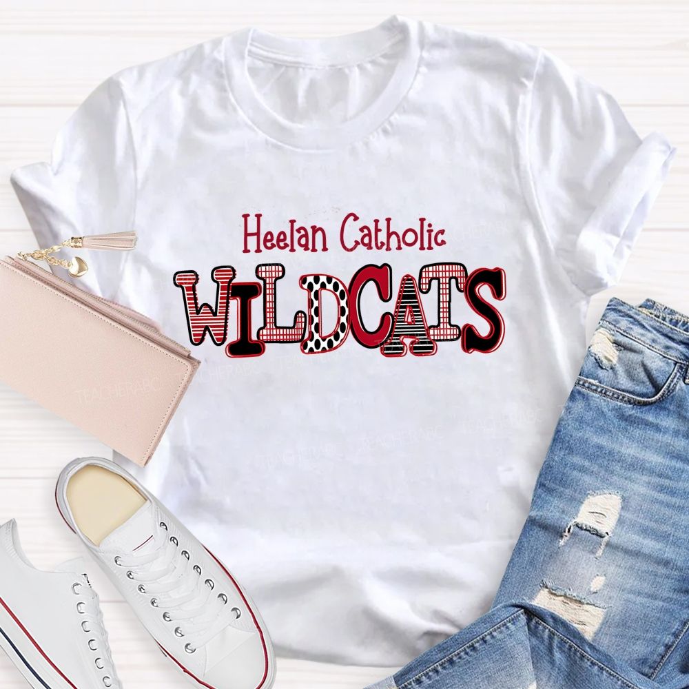 Personalized Mascot And School Name Wildcats Mascot Game Day Teacher T-shirt