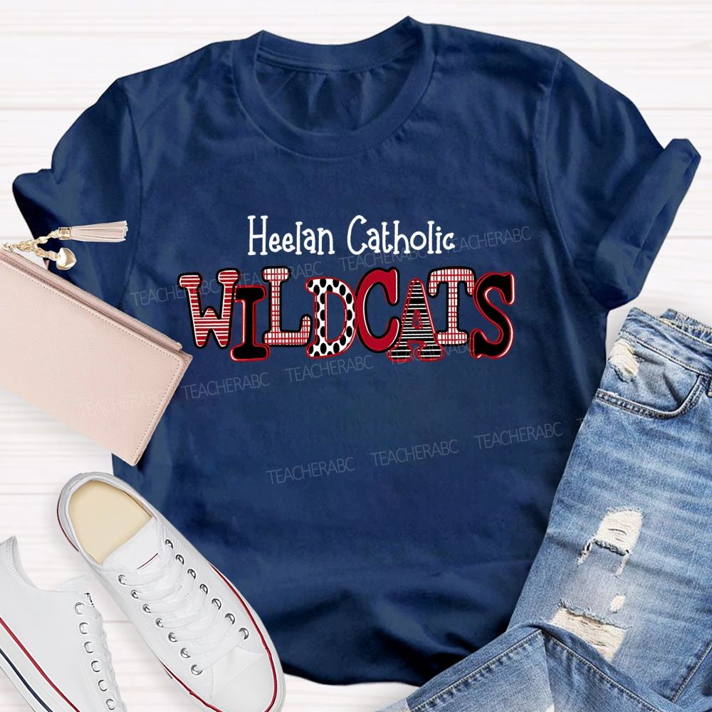 Personalized Mascot And School Name Wildcats Mascot Game Day Teacher T-shirt