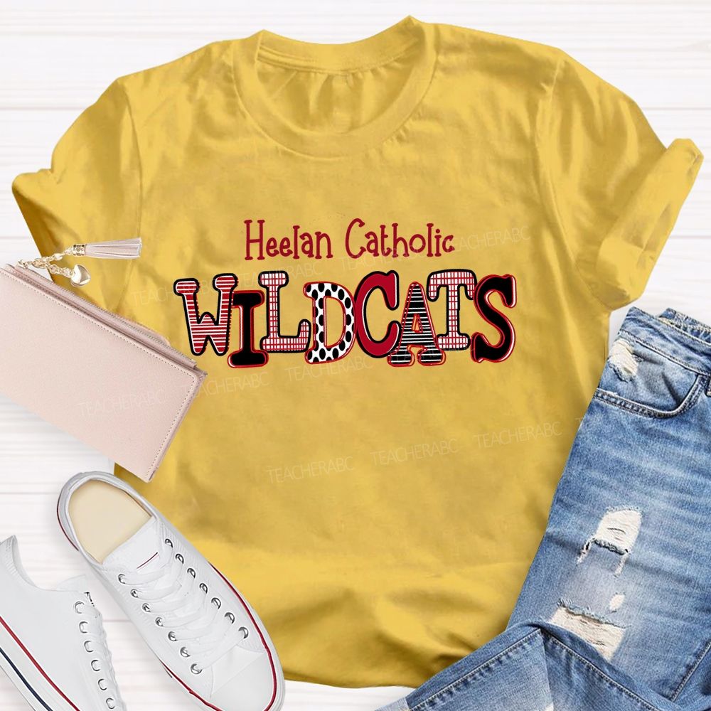 Personalized Mascot And School Name Wildcats Mascot Game Day Teacher T-shirt