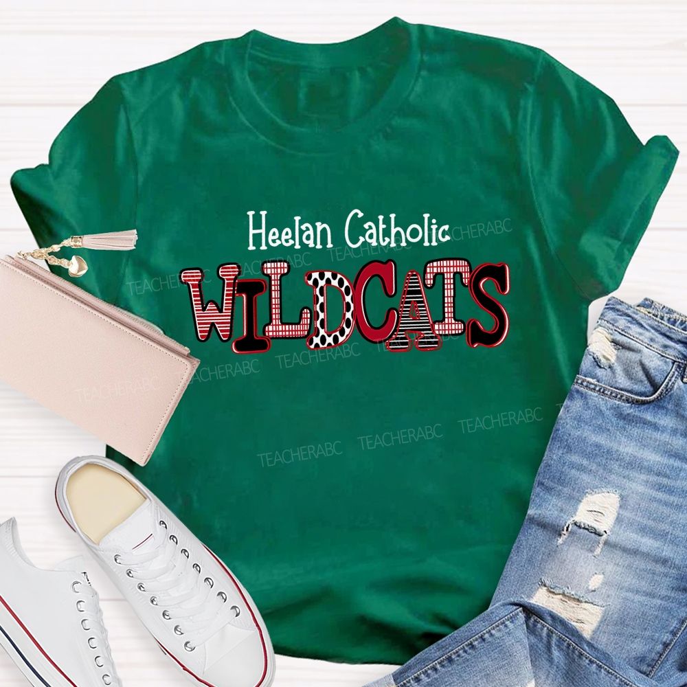 Personalized Mascot And School Name Wildcats Mascot Game Day Teacher T-shirt