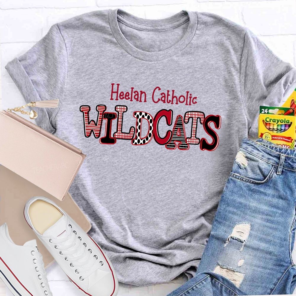 Personalized Mascot And School Name Wildcats Mascot Game Day Teacher T-shirt