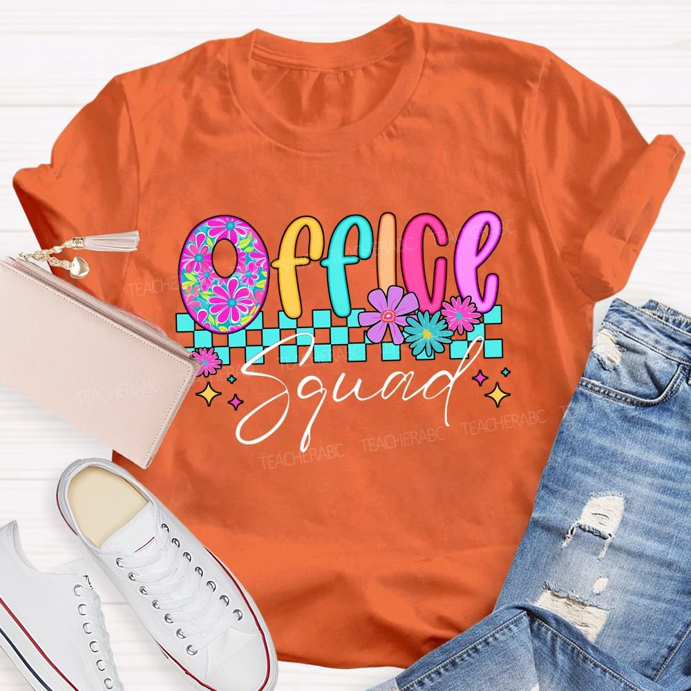 Office Squad Checkerboard Administrative Staff T-shirt