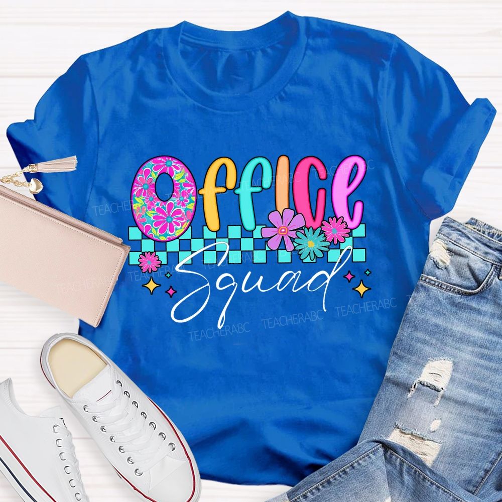 Office Squad Checkerboard Administrative Staff T-shirt