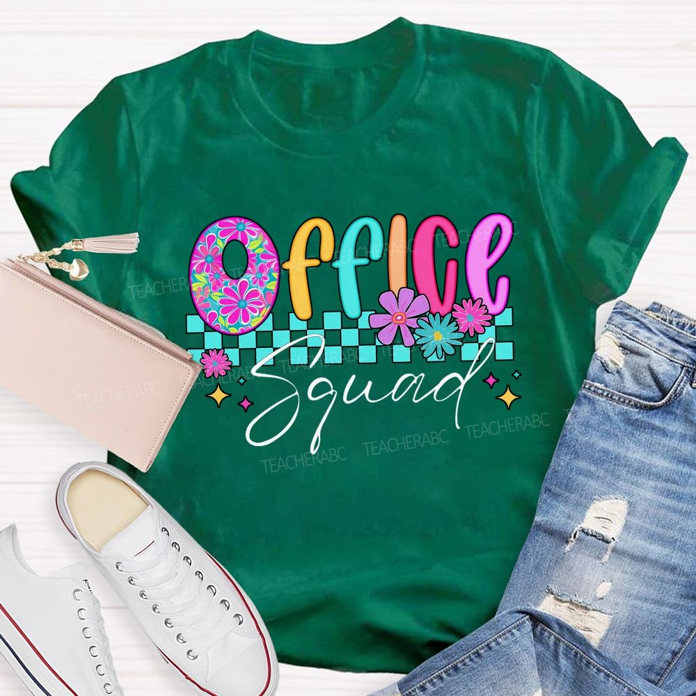 Office Squad Checkerboard Administrative Staff T-shirt