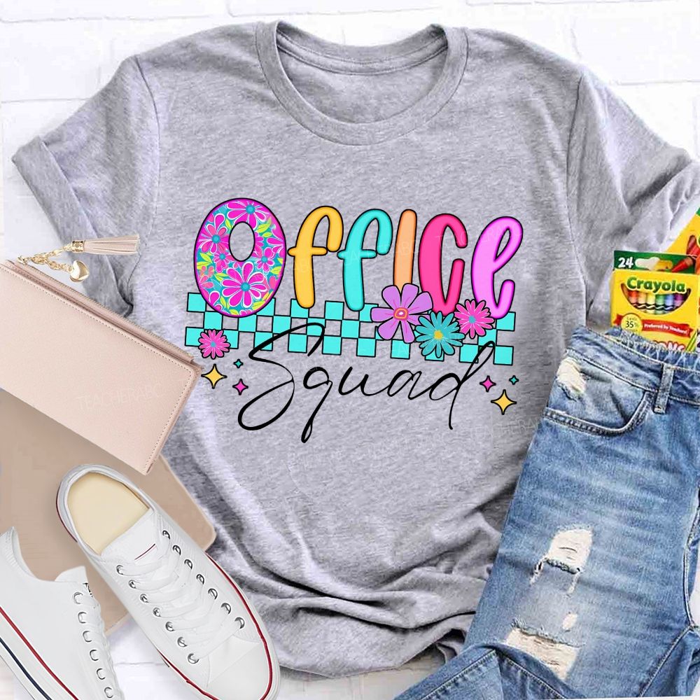 Office Squad Checkerboard Administrative Staff T-shirt