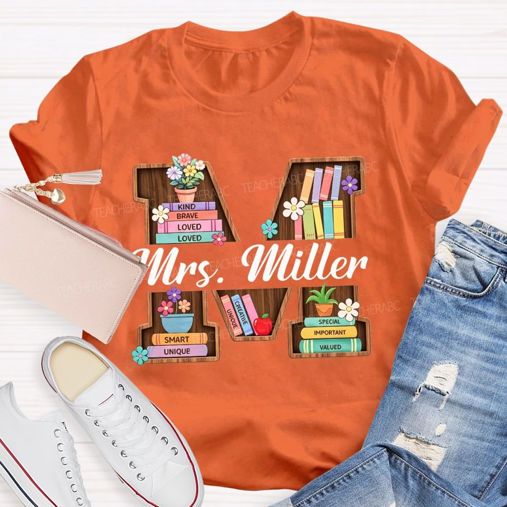 Personalized Name Librarian Like Kind Brave Smart And Valued Decorated T-shirt