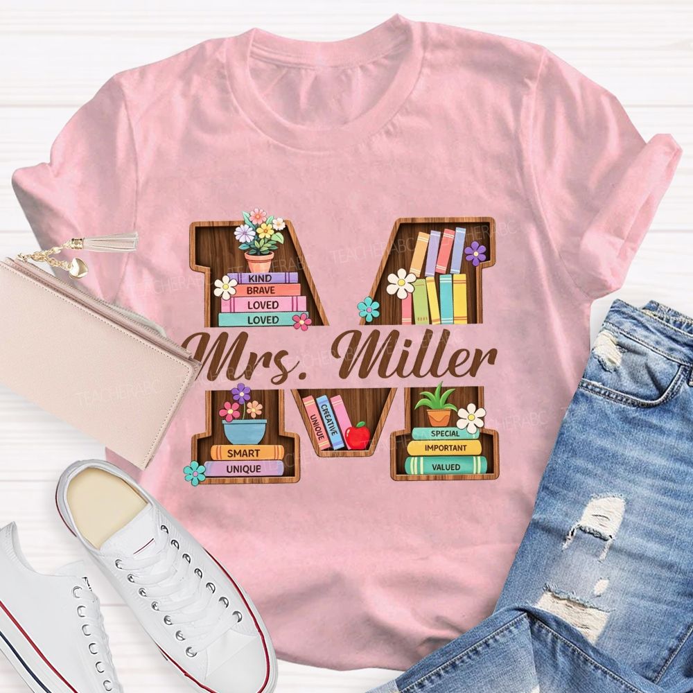 Personalized Name Librarian Like Kind Brave Smart And Valued Decorated T-shirt
