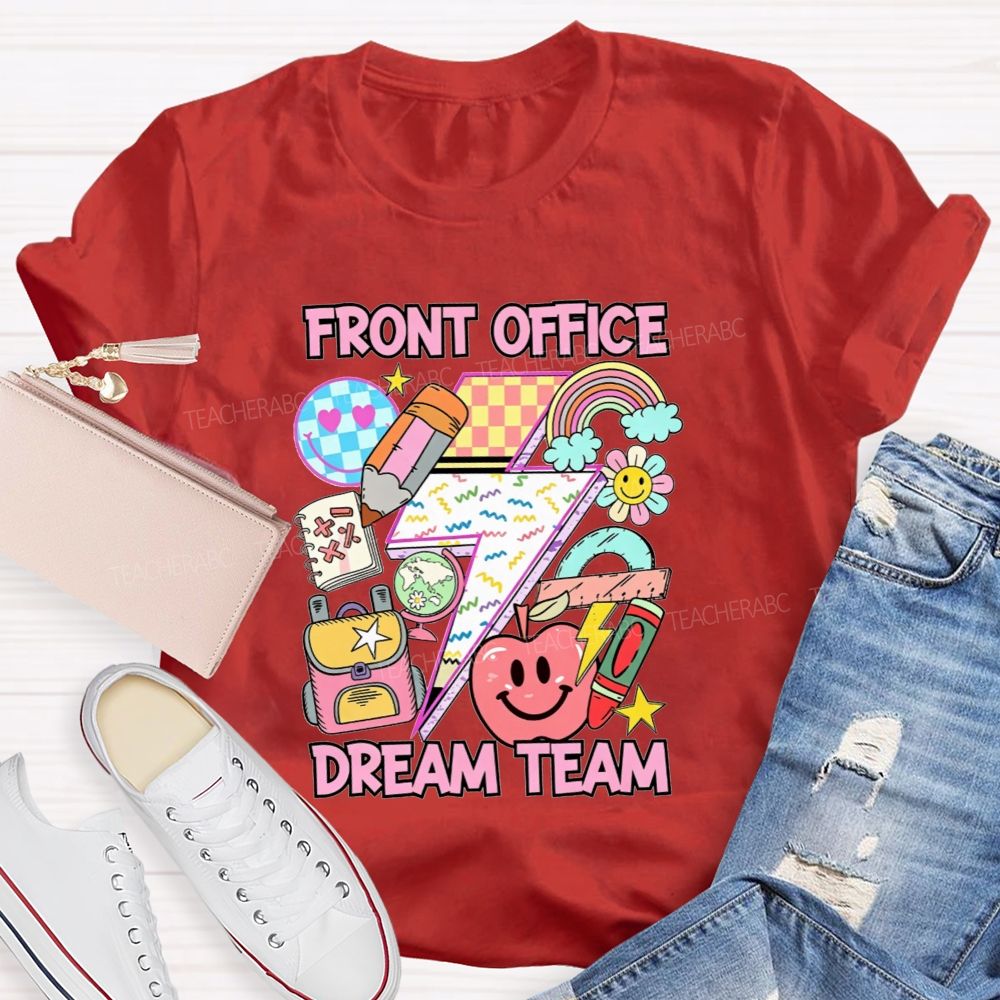 Front Office Dream Team Lightning Bolt School Supplies T-shirt