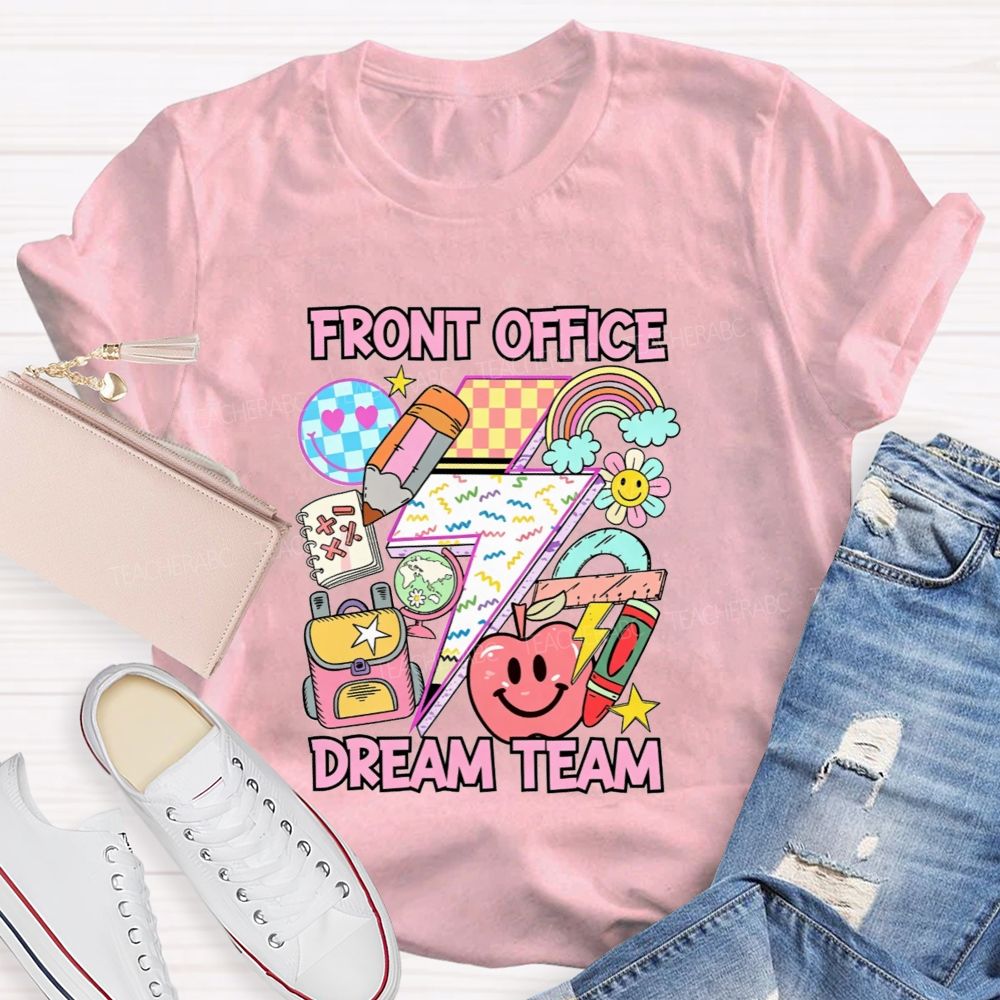 Front Office Dream Team Lightning Bolt School Supplies T-shirt