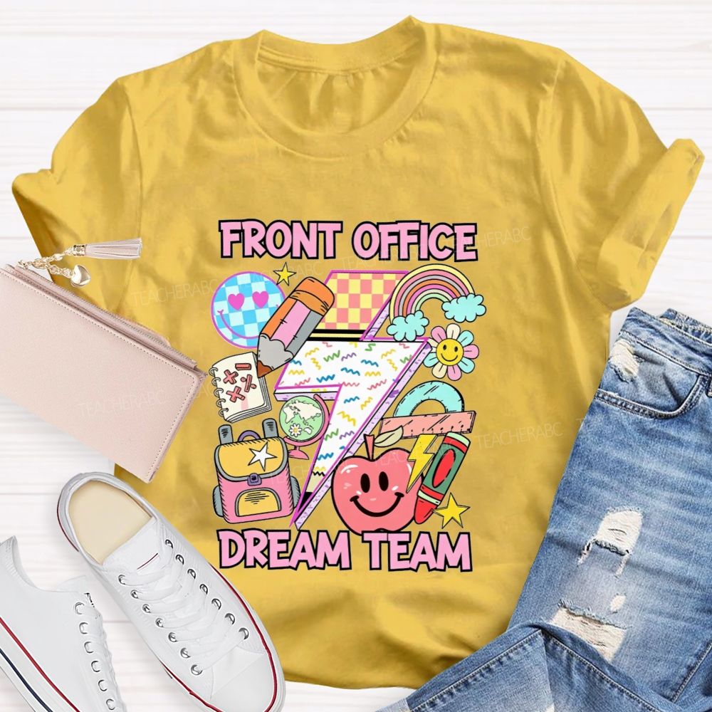 Front Office Dream Team Lightning Bolt School Supplies T-shirt