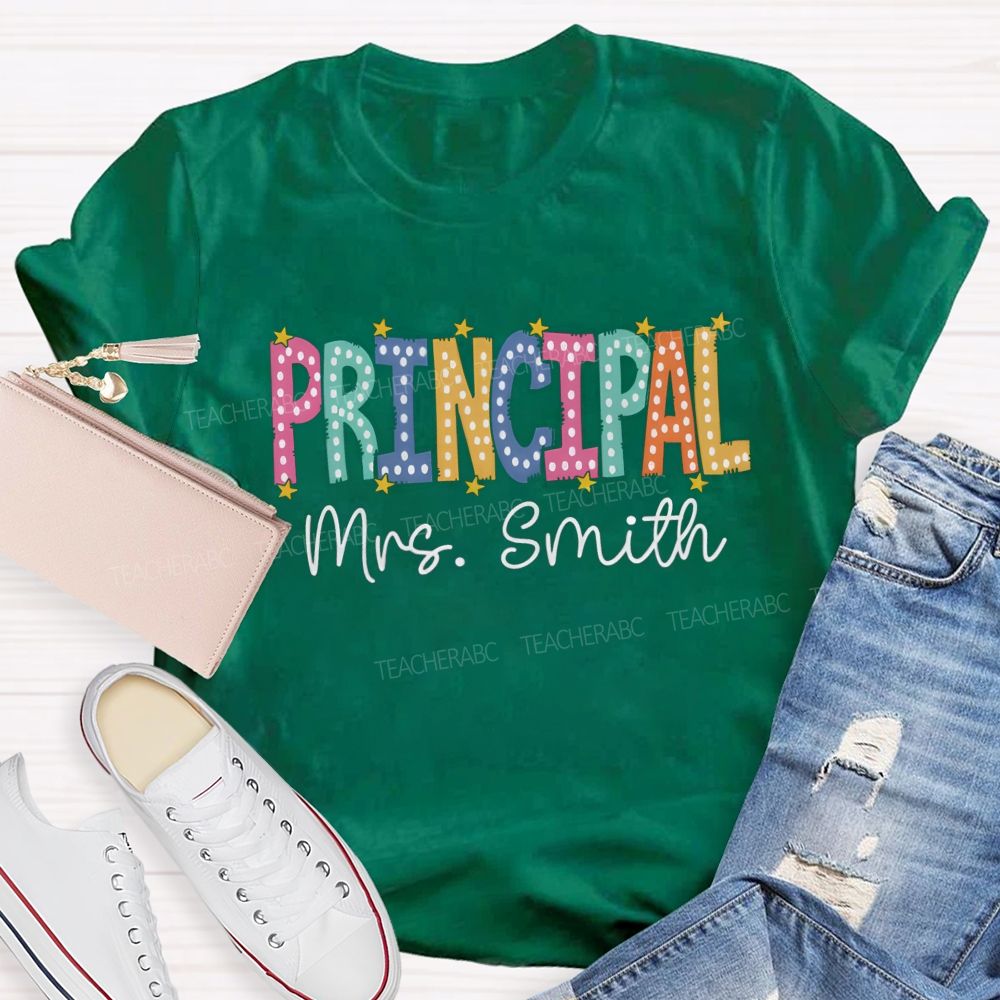 Personalized Name Principal Little Star Teacher T-Shirt