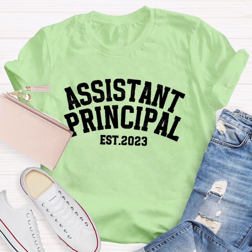 Personalized School Role and Year Retroarch Varsity Teacher T-Shirt