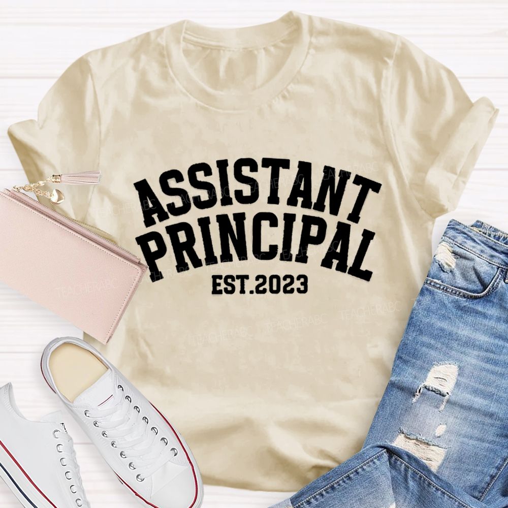 Personalized School Role and Year Retroarch Varsity Teacher T-Shirt