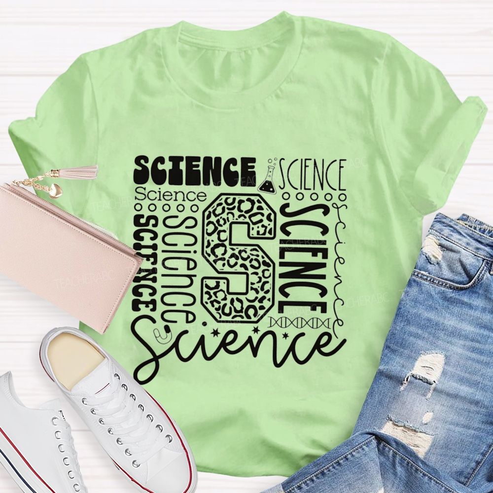 Science In Different Fonts Teacher T-Shirt