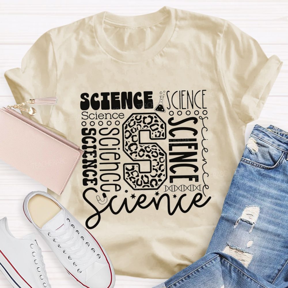 Science In Different Fonts Teacher T-Shirt