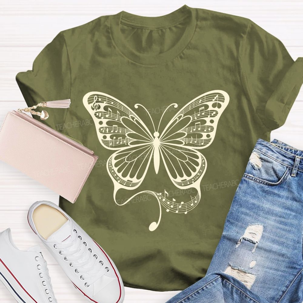 Music Teacher With Song In Every Wing Teacher T-shirt