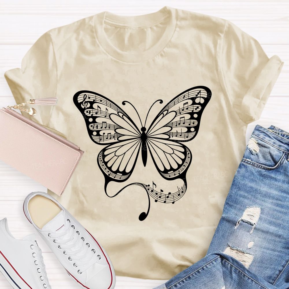 Music Teacher With Song In Every Wing Teacher T-shirt
