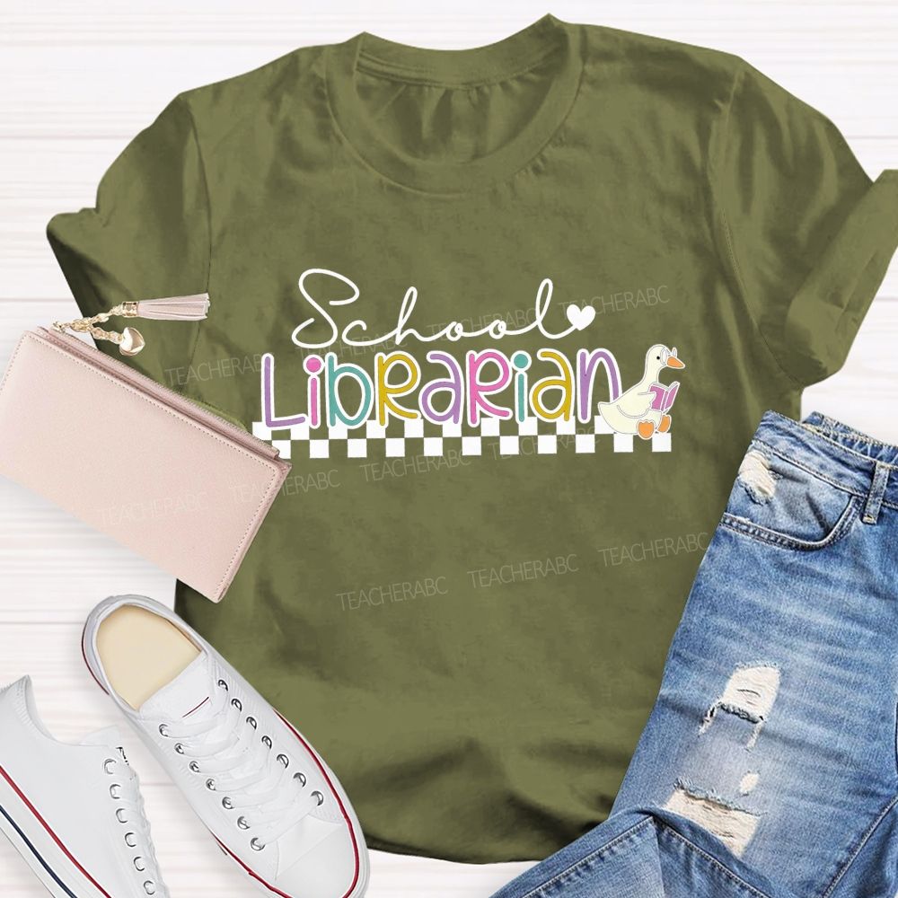 School Librarian Magic And Black Checkers T-shirt