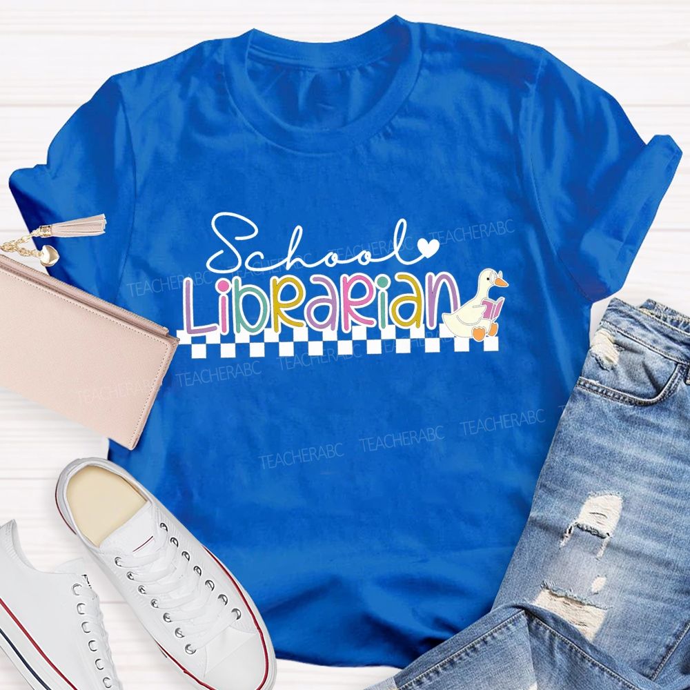 School Librarian Magic And Black Checkers T-shirt