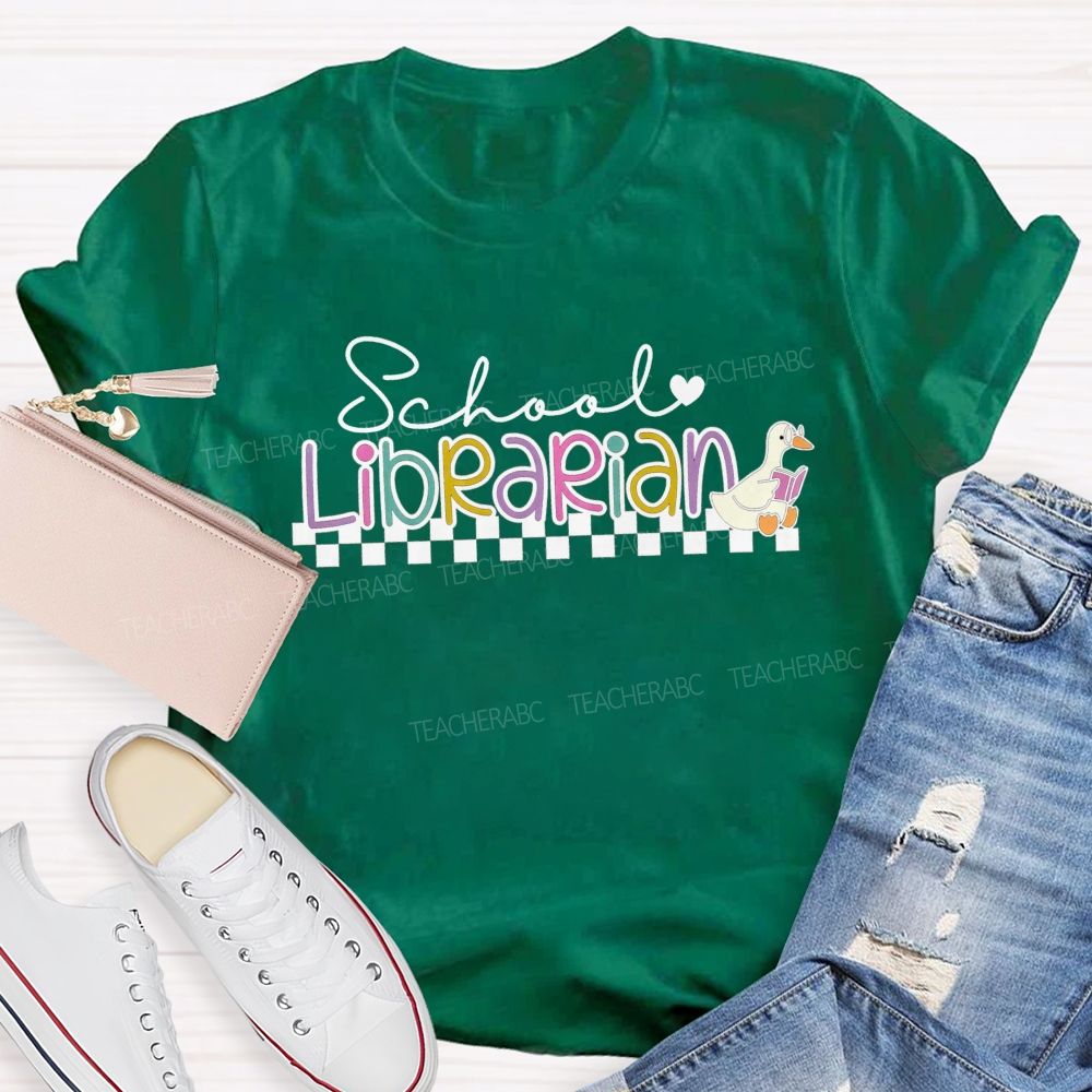 School Librarian Magic And Black Checkers T-shirt